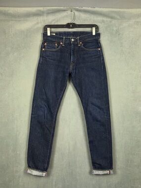 Momotaro Selvedge Jeans Mens Size 28x30 Indigo Narrow Tapared Fit Pink Selvedge